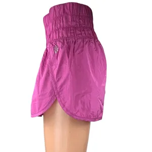 Free People FP Movement The Way Home Pink High Waist Smocked Athletic Shorts M thumbnail 2