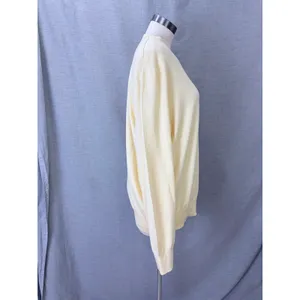 Banana Republic‎ Yellow Cotton Cashmere Sweater XL Lightweight Knit Crewneck thumbnail 4