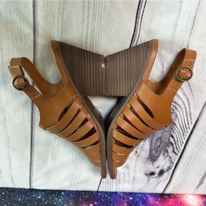 Frye and Co Sandals Womens Sz 11 Brown Galia Block Heel Vegan Leather‎ Shoes thumbnail 6
