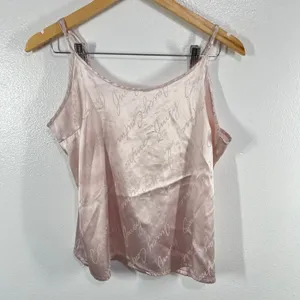 Juicy Couture Satin‎ Pink Logo Pajama Set Medium Sleepwear Cami & Pants Lounge thumbnail 3