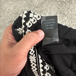 Lulus Black Jumpsuit with Off White Embroidery and Tassel thumbnail 8