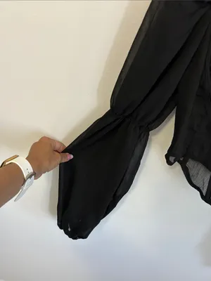 Pretty Little Thing Black Chiffon Balloon Sleeve Corset Top thumbnail 6