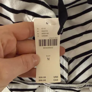 Anthropologie Black & White Chevron Scallop Crop Top thumbnail 3