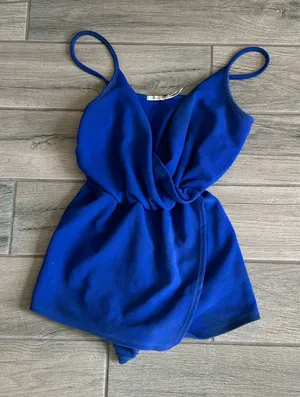 Kimchi blue cobalt romper thumbnail 1