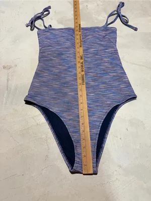 Aerie Purple blue Tie-Shoulder One-Piece cheeky Swimsuit medium thumbnail 6