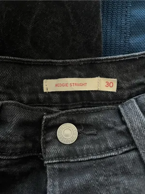 Levi's Black Wedgie Straight High Rise Jeans 30 Button Fly 90s Model Off Duty thumbnail 5