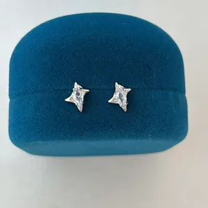 Small CZ Stor Stud Earrings for Men Women Streetwear Hip Hop Punk Unisex Style thumbnail 3