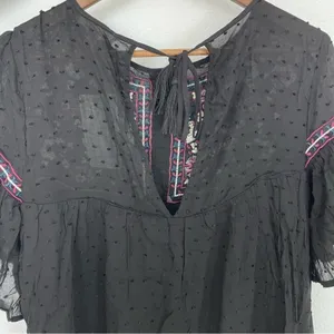 entrance Boutique Dress Embroidered Floral Short Sleeve‎ Boho Bohemian small thumbnail 4