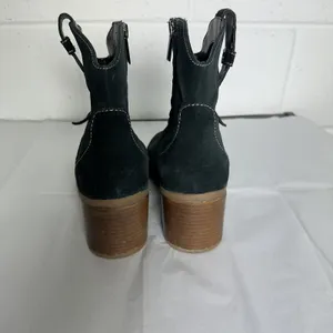 HUSH PUPPIES‎ Black Suede Leather HANNAH Western Heeled Boots Size 8 thumbnail 6