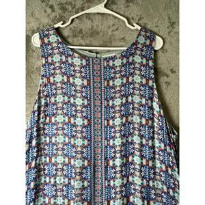 Sundance‎ Sleeveless Border Print Midi Dress Size 16 Boho Folk Art Lagenlook thumbnail 2