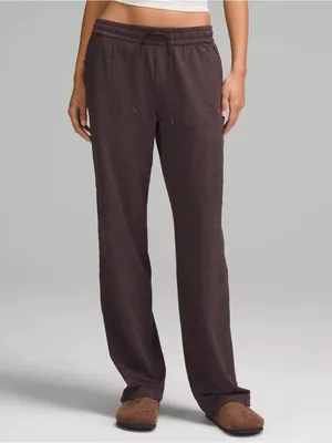 NWT Lululemon Soft Jersey Straight-Leg Mid-Rise Pant size 6 Heathered dark espre thumbnail 2