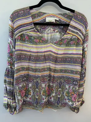 Anthropologie Maeve Blouse Ceresco Contadino Floral Peasant Cottage Size Medium thumbnail 1