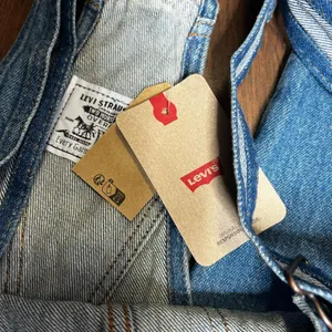 Levi’s Denim Jean Medium Wash Straight Leg Overalls Women’s Size Large thumbnail 3