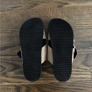 NA-KD Double silver buckle tan leather suede chunky comfy sandal slides size 7.5/EU 38 thumbnail 4