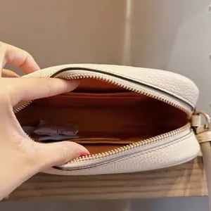Authentic COACH Pebbled leather top zip Peanut Crossbody NWT thumbnail 2