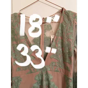 For Love & Lemons Dress Womens Large Nude Green Floral Embroidered‎ Mini $298 thumbnail 8