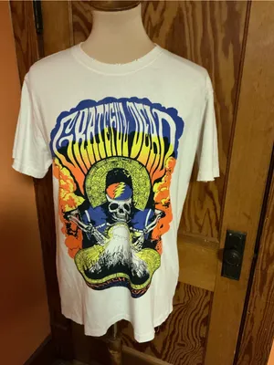 Grateful Dead Crystal Ball Skeleton Junk Food Clothing Made USA Tee M thumbnail 10