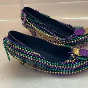 Mardi Gras Heels Purple Size 7.5 thumbnail 2