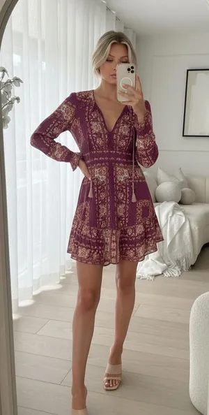 Free people mini dress size large thumbnail 1