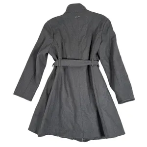 Vince‎ Camuto Wool High Neck Belted PU Trim Coat Womens XXL Gray thumbnail 2