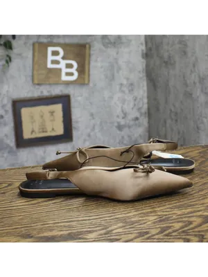 A New Day Womens Camille Satin Slingback Bow Flats 94648293 Brown 7.5M thumbnail 6
