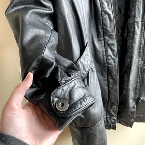 Jacqueline Ferrar genuine‎ leather jacket heavy vintage front pockets women's XL thumbnail 3