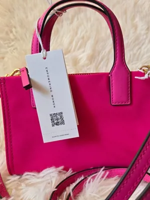 Tory Burch Hot Pink Mini Satchel with Logo Medallion thumbnail 3