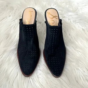 Sam Edelman Bates Perforated Suede Mules Sz 8 thumbnail 2