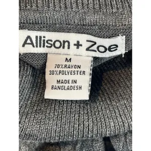 Allison + Zoe Sweater Size M Heather Charcoal Cable Knit Turtleneck NWT thumbnail 2