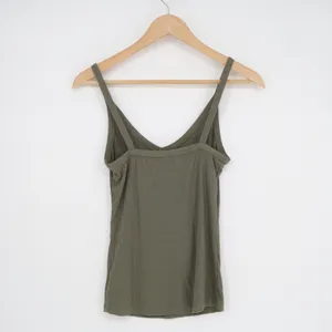 Olive Green Ribbed V-Neck Camisole Spaghetti Strap Tank Top Style 970 Mens Small thumbnail 5