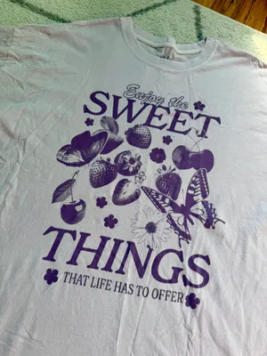PacSun Golden Hour "Enjoy the Sweet Things" purple graphic t-shirt, One Size thumbnail 2