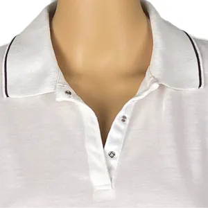 EP PRO Tour Dry Performance White w/Blk Trim Short Sleeve Golf Polo Snaps Large thumbnail 3