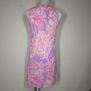 Lilly Pulitzer Amina Dress Sleeveless Designer Bright Floral Sz XS Pima Cotton thumbnail 4
