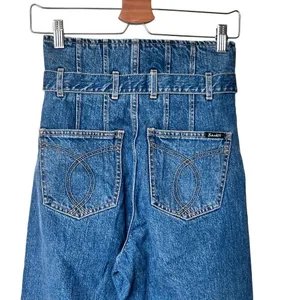 Aritzia Bardot Denim High Waist Wide Legs belted cotton Jeans Size 26 thumbnail 7