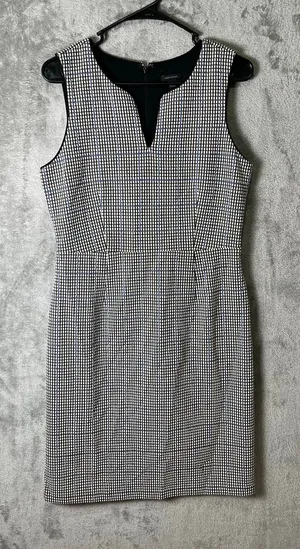 Ann Taylor Sleeveless Tweed Flare Dress‎ V Neck Size 6 Back Blue New thumbnail 1