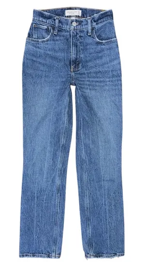 Abercrombie & Fitch Curve Love 90s Straight Ultra High Rise Jeans Sz 24/00 Short thumbnail 1