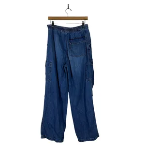 H&M Divided Cargo Wide Leg Denim Jeans Blue Utility Streetwear Size S thumbnail 4