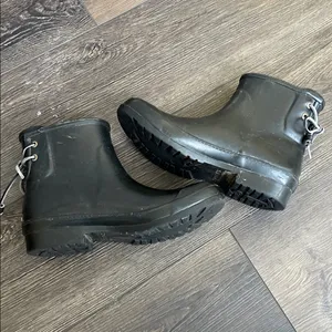 Sperry Top-Slider Women's Black Rubber Walker Turf Rain Boots women Sz 7M thumbnail 2