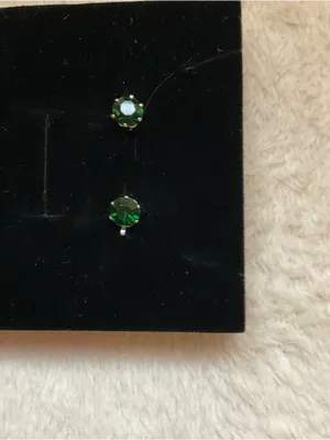 Emerald Green Crystal Stud Earrings - Women Jewelry thumbnail 5