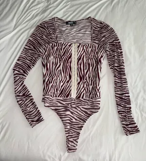 Nasty Gal Zebra Bodysuit thumbnail 1