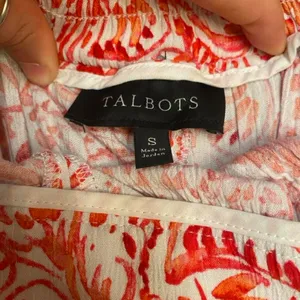 Talbots Pink & White Paisley Paperbag Tie-Waist Pull-On Shorts High Waist Summer thumbnail 5