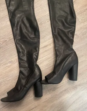 Steve Madden Over Knee Leather Open Toe Boots Us8.5 thumbnail 1