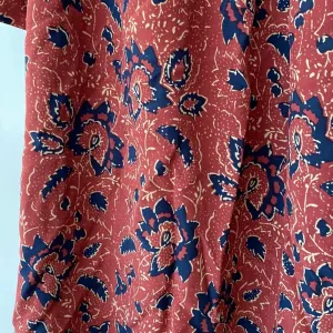Madewell Size Large 100% Silk Assam Floral Babydoll Dress LaceUp Fall Rust Print thumbnail 6