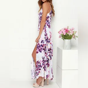 Revolve NWT- SOMEDAYS Lovin Lonely Ivory Floral Print Side Slit MaxiDress size xs thumbnail 3