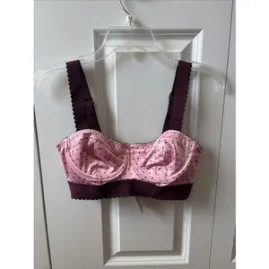 Free People Viva La Longline Underwire Balconette Bra Med Pink Polka Dot New thumbnail 2