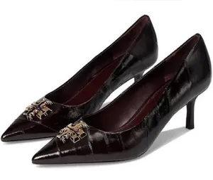 Tory Burch Black Velvet Eleanor 65‎ MM Heels Size 11 Flaw: Wear thumbnail 1