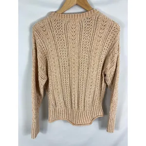 Altar'd State Plush Cable Knit Tan Sweater Size Medium thumbnail 5