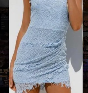 Xenia lace light blue mini dress thumbnail 2