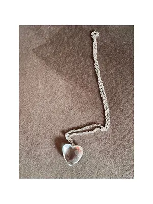 Clear Heart Gemstone Silver Tone Chain Necklace thumbnail 6