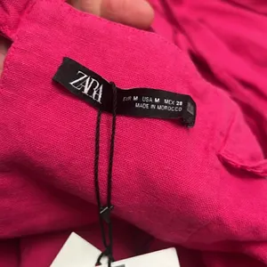 ZARA pink linen mini dress NWT M thumbnail 8